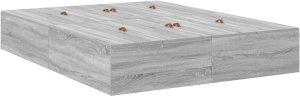 vidaXL Rama łóżka Szara sonoma Płyta wiórowa Queen 3