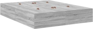 vidaXL Rama łóżka Szara sonoma Płyta wiórowa Queen 8