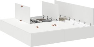 vidaXL Rama łóżka Biała Drewno King 2