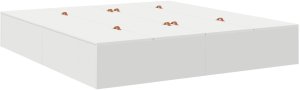 vidaXL Rama łóżka Biała Drewno King 8