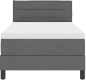 vidaXL Stelaż łóżka z materacem Szary Tkanina 100 x 200 cm 8