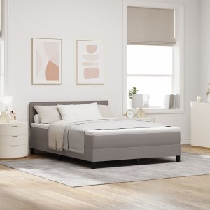 vidaXL Ramka łóżka z materacem Jasnoszary Tkanina 140 x 200 cm Materac 1