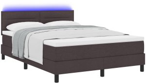 vidaXL Rama łóżka z materacem Ciemnoszary Tkanina 140 x 200 cm 2