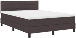 vidaXL Rama łóżka z materacem Ciemnoszary Tkanina 140 x 200 cm 3