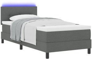 vidaXL Rama łóżka z materacem Jasnoszary Tkanina 100 x 200 cm 2