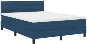 Rama łóżka vidaXL z materacem Granatowy Tkanina 160 x 200 cm Łóżko 3