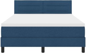 Rama łóżka vidaXL z materacem Granatowy Tkanina 160 x 200 cm Łóżko 8
