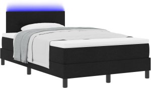 vidaXL Łóżko z materacem Czarna i biała Tkanina 120 x 200 cm 2