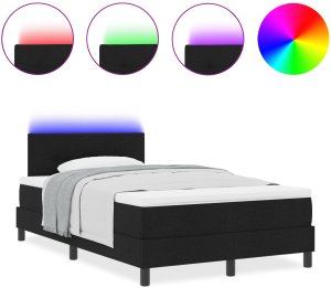 vidaXL Łóżko z materacem Czarna i biała Tkanina 120 x 200 cm 4