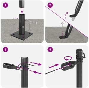Słupy ogrodowe vidaXL Zestaw 52 szt. Szary Beton 3.2 x 3.2 x 83.5 cm 9