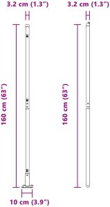 Słupy ogrodowe vidaXL Zestaw 52 szt. Szary Beton 3.2 x 3.2 x 83.5 cm 10