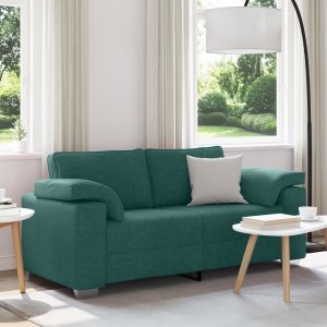 Sofa vidaXL Ciemnozielona Poliester Standardowa Wytrzymała 1