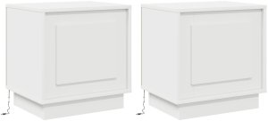 vidaXL Stoliki nocne Zestaw 2 Biały Drewno drewnopochodne 2