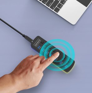 HUB 7x USB 3.0 Aktywny 7w1 Rozgałęźnik Portów Rozdzielacz USB-C RGB LED 5GB 8