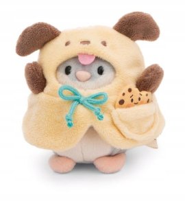 NICI 61144 Maskotka Chomik Shai 8cm z ciasteczkami i kostiumem psa w pudełku prezentowym MyMochi 1