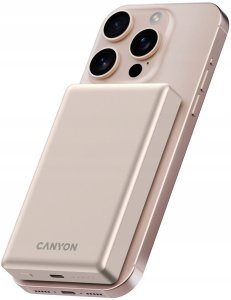 CANYON Powerbank OnPower 510 slim Magsafe 10000 mAh PD20W Beżowy 6