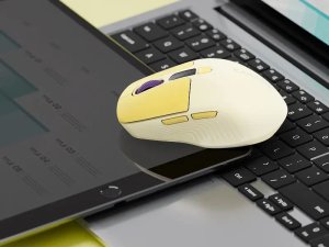 CANYON Mysz bezprzewodowa MW-26 LCD Cicha Dwa Tryby Żóta 3