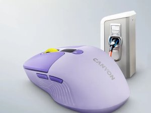 CANYON Mysz bezprzewodowa MW-26 LCD Cicha Dwa Tryby Fioletowa 2