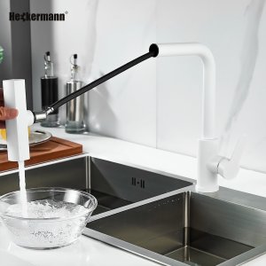 Wielofunkcyjna bateria kuchenna z elastyczną wylewką Heckermann FY-16 Biała 4