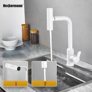 Wielofunkcyjna bateria kuchenna z elastyczną wylewką Heckermann FY-16 Biała 6