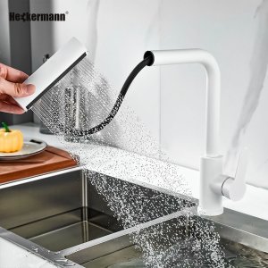 Wielofunkcyjna bateria kuchenna z elastyczną wylewką Heckermann FY-16 Biała 7