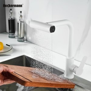 Wielofunkcyjna bateria kuchenna z elastyczną wylewką Heckermann FY-16 Biała 8