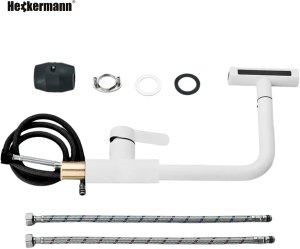 Wielofunkcyjna bateria kuchenna z elastyczną wylewką Heckermann FY-16 Biała 9