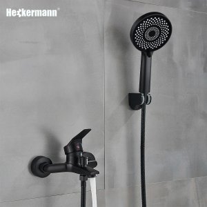 Bateria wannowa Heckermann Bateria wannowa ścienna AF5 Czarna 4