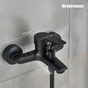 Bateria wannowa Heckermann Bateria wannowa ścienna AF5 Czarna 5