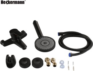 Bateria wannowa Heckermann Bateria wannowa ścienna AF5 Czarna 8