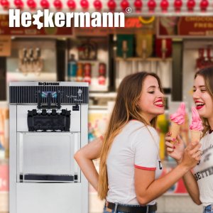 Maszynka do lodów Heckermann Maszyna do lodów włoskich 3 SMAKI 2x 6L 28L/H Heckermann 8228T 5