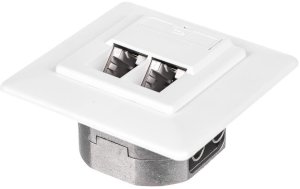 Gniazdo kompletne podtynkowe 2xRJ45 FTP, STP kat. 5e, Netrack 1