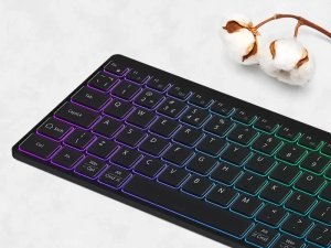 CANYON Klawiatura HKB-W11 UK/US RGB Dwa Tryby Bezprzewodowa Czarna 1
