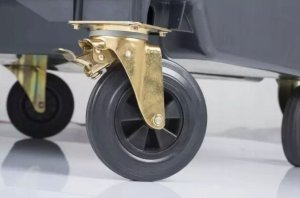 Pojemnik do segregacji odpadów na kółkach, pokrywa w pokrywie WEBER- pojemność 1100 l(kolor: brązowy) 6