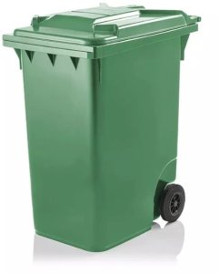 Pojemnik do segregacji odpadów na kółkach WEBER - pojemność 360 l (Kolor: zielony) 1