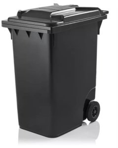 Pojemnik do segregacji odpadów na kółkach WEBER - pojemność 360 l (Kolor: antracytowy) 1