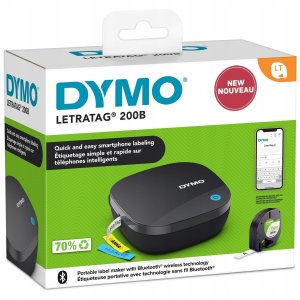 Drukarka etykiet DYMO LetraTag 200B BLUETOOTH dla domu, dzieci, home Office (LT-200B) 2172855 + taśma papierowa 12mm + CONTIGO B 6