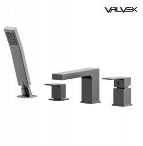 Valvex bateria wannowa 4-otworowa z akcesoriami ARS, gun metal 2420590 1