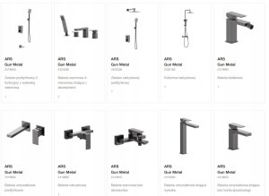 Valvex bateria wannowa 4-otworowa z akcesoriami ARS, gun metal 2420590 2