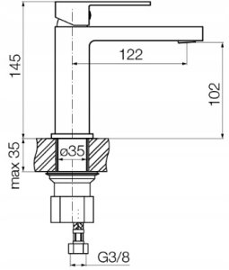 Valvex bateria umywalkowa stojąca ARS, gun metal 2419850 3