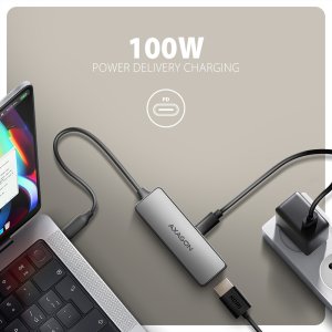 AXAGON RVC-HI8KPD, USB-C -> HDMI 2.1 konwerter / adapter, 8K/60Hz, 4K/144Hz, HDR10+, PD100W 3