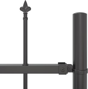 Ogrodzenie z grotem w kształcie włóczni, szare 3,4x1,2 m, stal 6