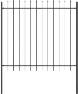 Ogrodzenie z ostrym szczytem, szare, 3,4 x 1,5 m, stalowe 4
