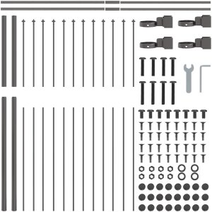 Ogrodzenie z ostrym szczytem, szare, 3,4 x 1,5 m, stalowe 5