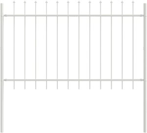 Ogrodzenie w kształcie grotu, białe, 3,4x0,8 m, stalowe 4