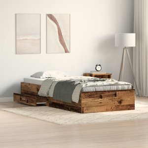 Łóżko z ramą Stare drewno 90x200 cm Drewno inżynieryjne 1
