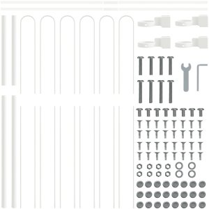 Ogrodzenie z górą w kształcie łuku Białe 3,4x1,5 m Stal 5
