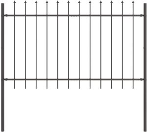 Ogrodowy płot z grotem Szary 5,1x1,2 m Stal 4