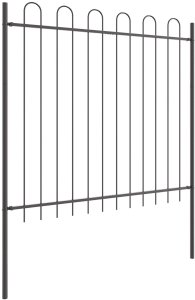 Ogrodzenie z huśtawką, szare, 5,1x1,5 m, stal 3