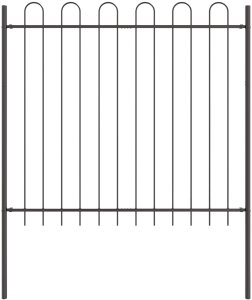 Ogrodzenie z huśtawką, szare, 5,1x1,5 m, stal 4